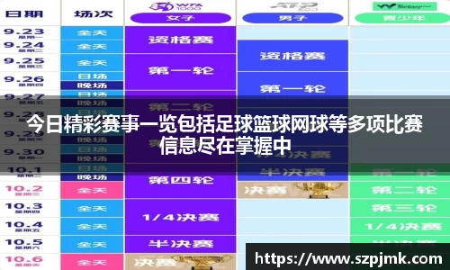今日精彩赛事一览包括足球篮球网球等多项比赛信息尽在掌握中
